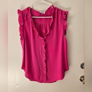 DKNY Pink Ruffle Blouse